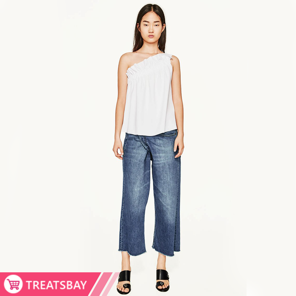 One Shoulder Frilled Top