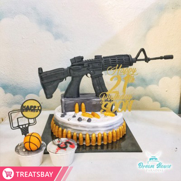 3D Gun Rifle Birthday Cake