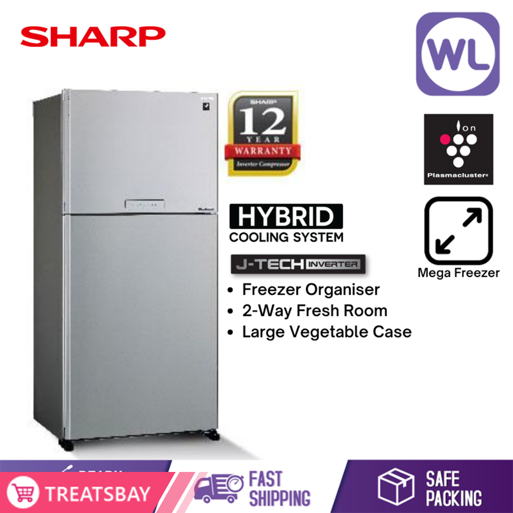 SHARP PELICAN REFRIGERATOR SJP60MFMS (610L/ SILVER)