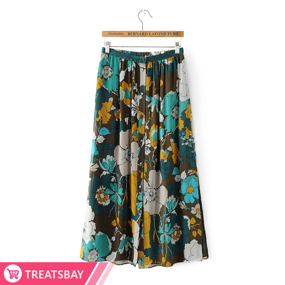 Floral Chiffon Skirt