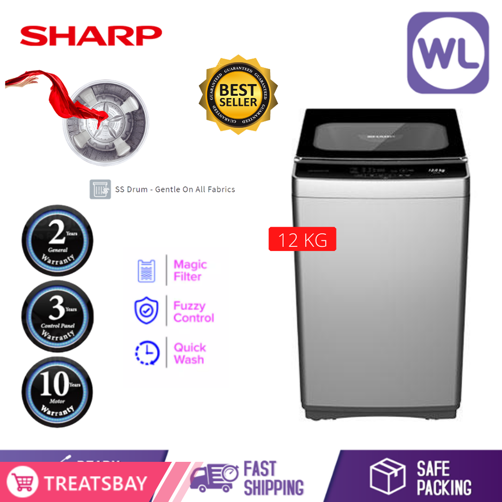 SHARP 12kg TOP LOAD WASHER ESX1278