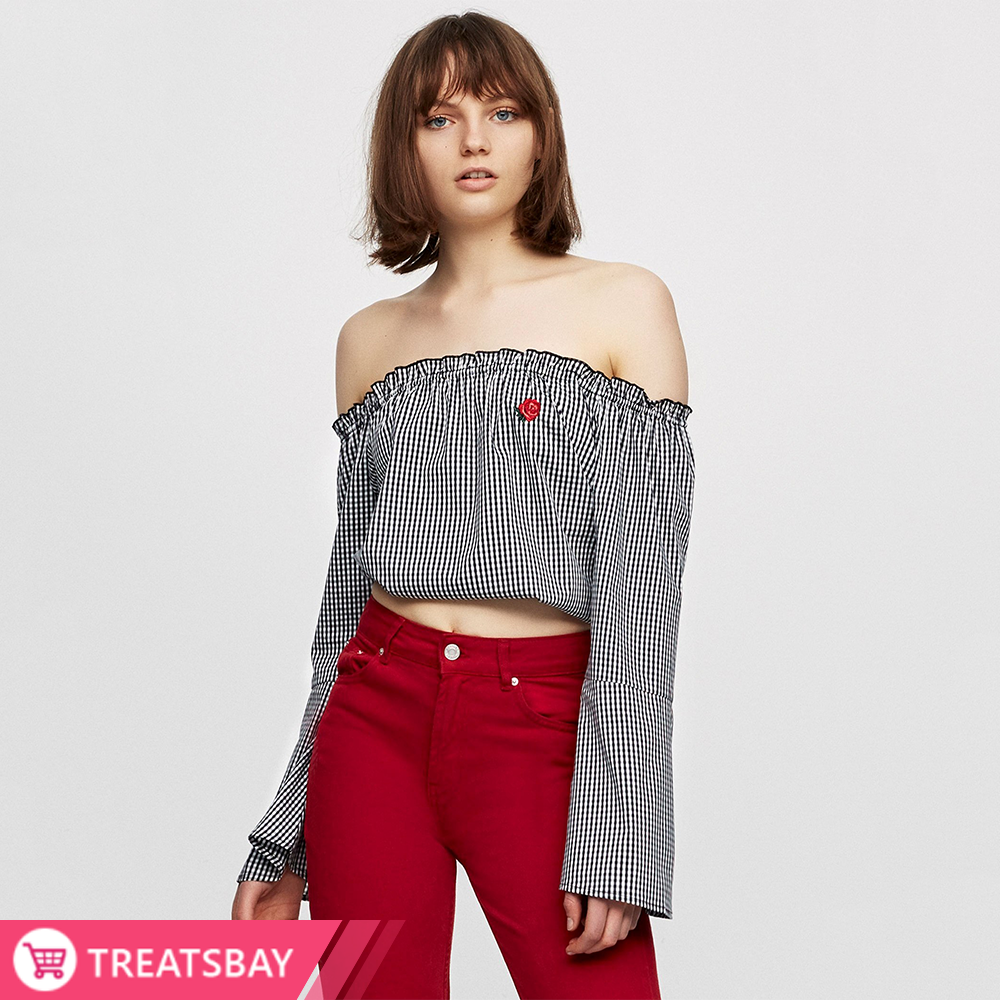 Fluted Sleeve Off Shoulder Top