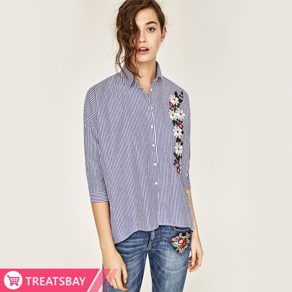 Embroidered Drop Shoulder Shirt