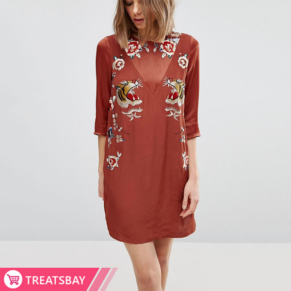 Embroidered Tunic Dress