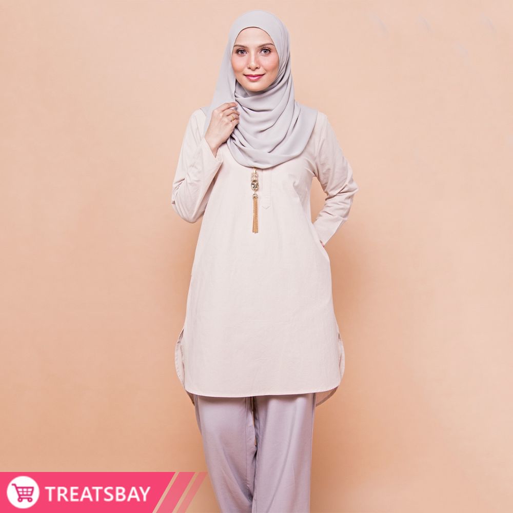 Cotton Tunic Muslimah Modest Wear (Light Almond)