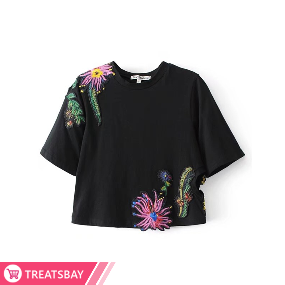 Embroidered Nature Design Top