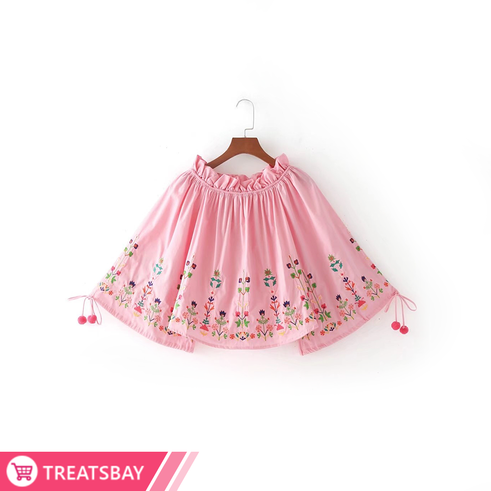 Off Shoulder Embroidered Blouse