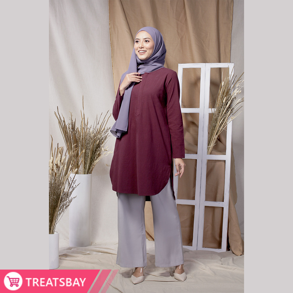 Cotton Tunic Muslimah Modest Wear (Maroon)