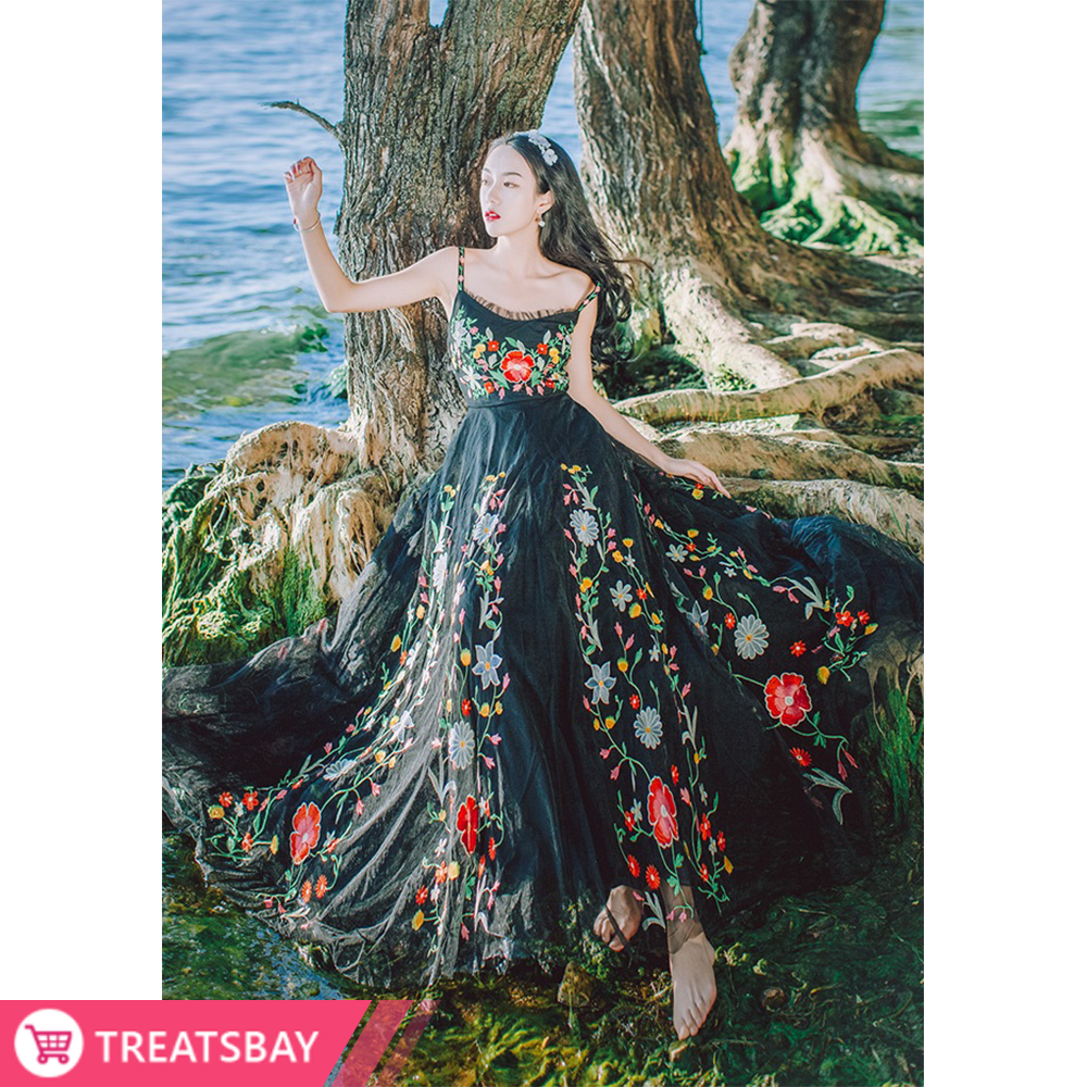 Embroidered Tulle Dress