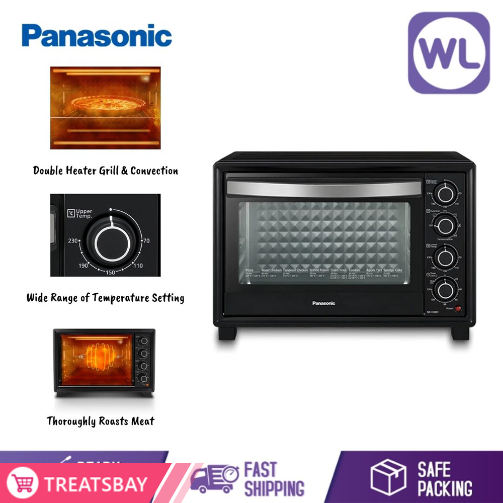 PANASONIC COMPACT ELECTRIC OVEN NB-H3801KSK (Double Heater Grill & Convection)