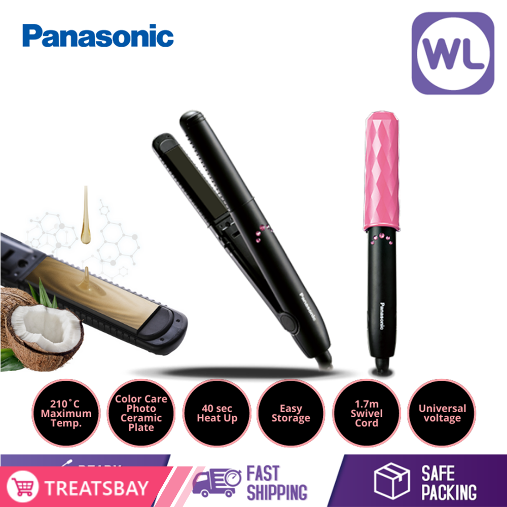 PANASONIC COMPACT HAIR STRAIGHTENER & CURLER EH-HV11K (BLACK)