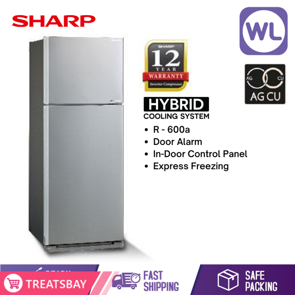 SHARP PELICAN REFRIGERATOR SJE538MS (480L/ SILVER)