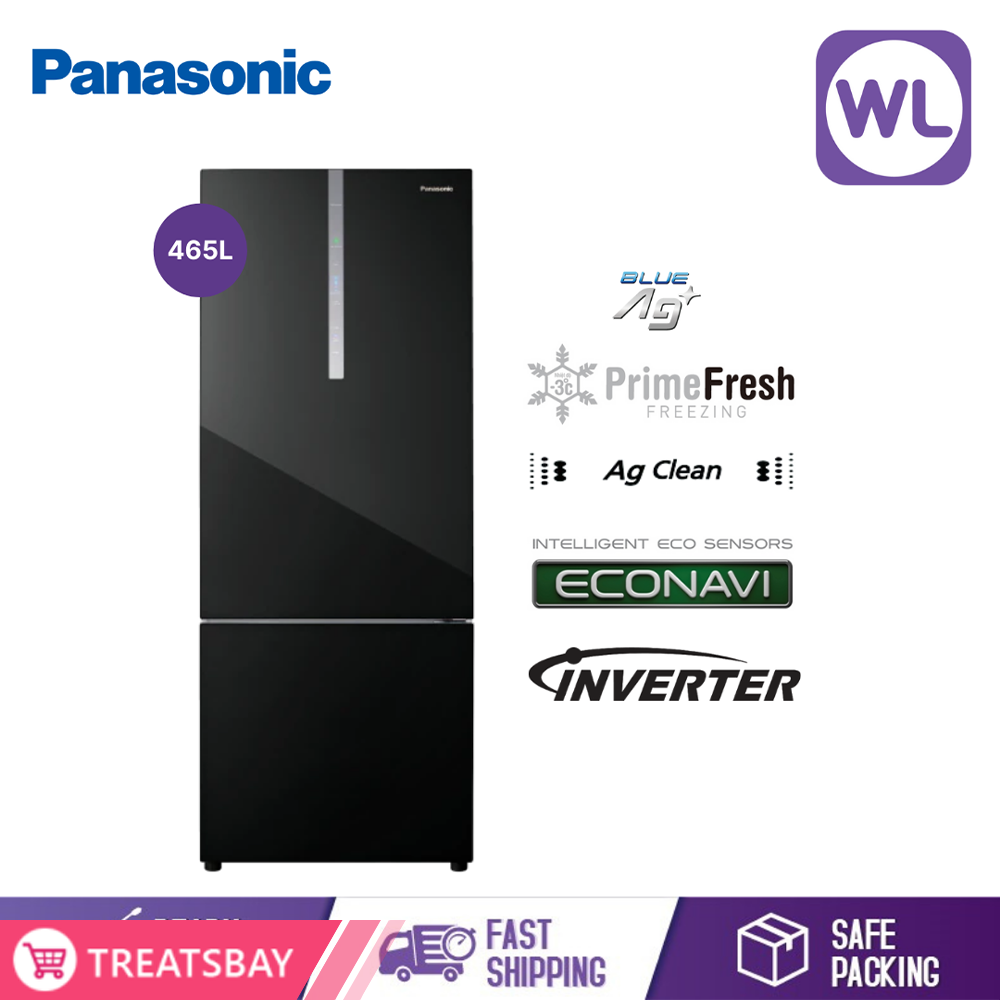 PANASONIC 2-DOOR BOTTOM FREEZER REFRIGERATOR NR-BX471WGKM (465L/ BLACK)