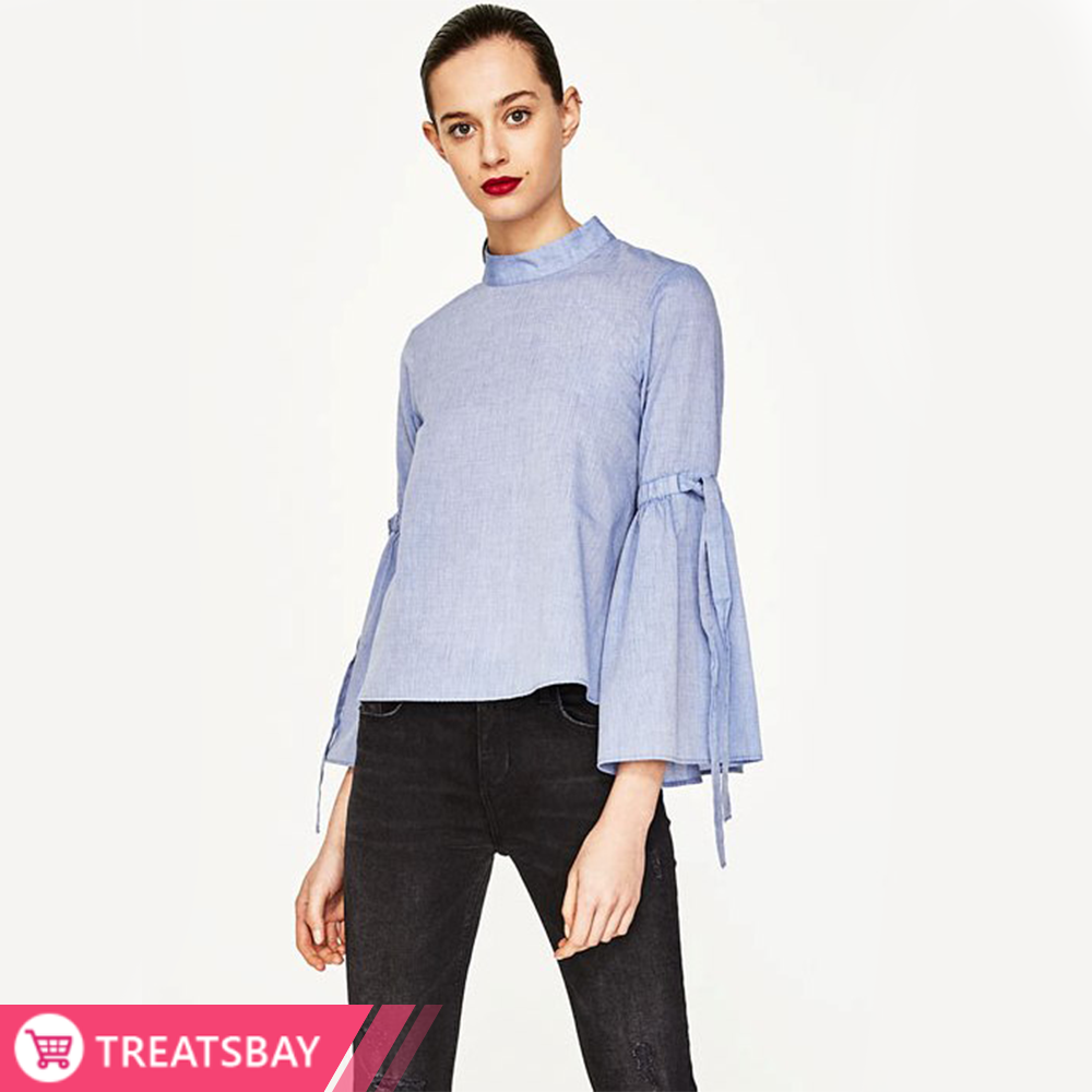 Tie Sleeve Trumpet Top