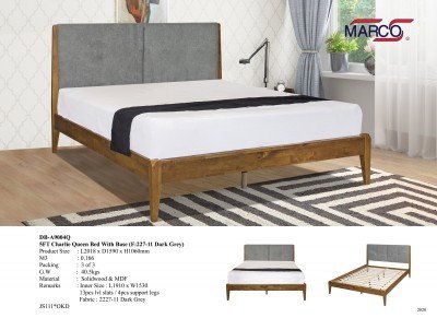 5FT Charlie Queen Bed with Base (No: DB-A9004Q)