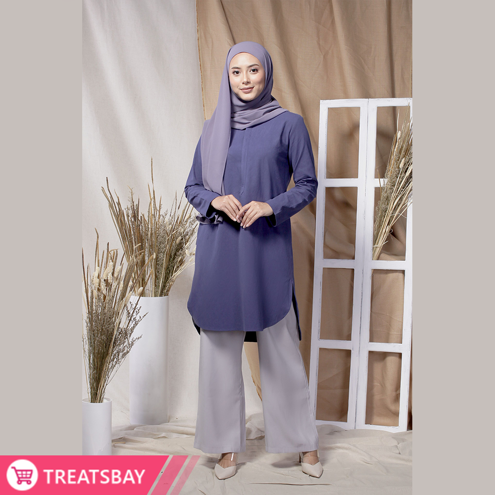 Navy Cotton Tunic Muslimah Modest Wear