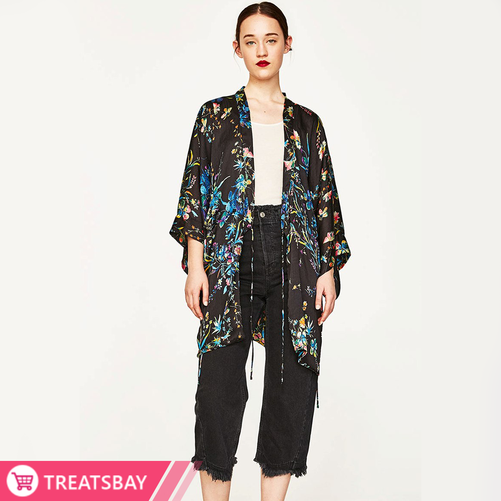 Kimono Cardigan (Black Blue)