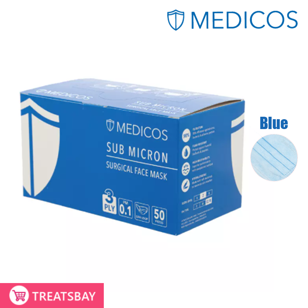 MEDICOS 3ply Surgical Mask SensoPro (Medical Grade: 98% Filter Airborne & Bacteria)