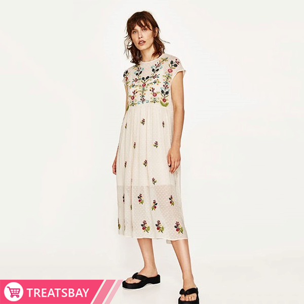 Dobby Embroidered Dress