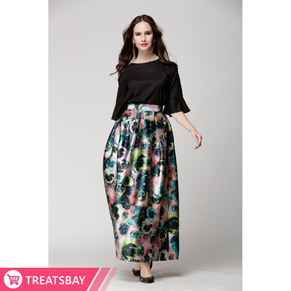 Pleated Maxi Skirt (Design 3)