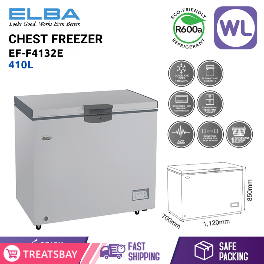 ELBA CHEST FREEZER EF-F4132E (410L/ GREY)