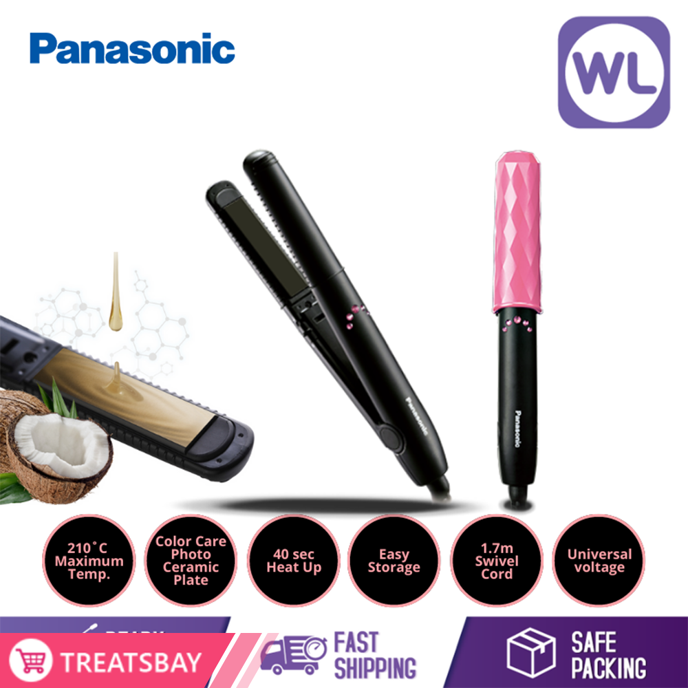 PANASONIC COMPACT HAIR STRAIGHTENER & CURLER EH-HV11K (BLACK)