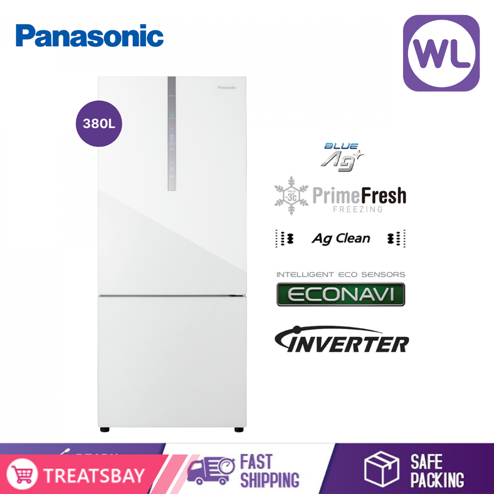 PANASONIC 2-DOOR BOTTOM FREEZER REFRIGERATOR NR-BX421WGWM (380L/ WHITE)