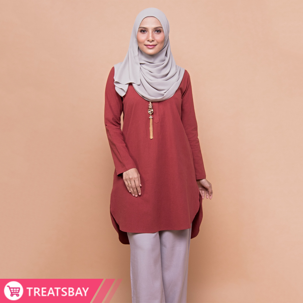 Cotton Tunic Muslimah Modest Wear (Brick)
