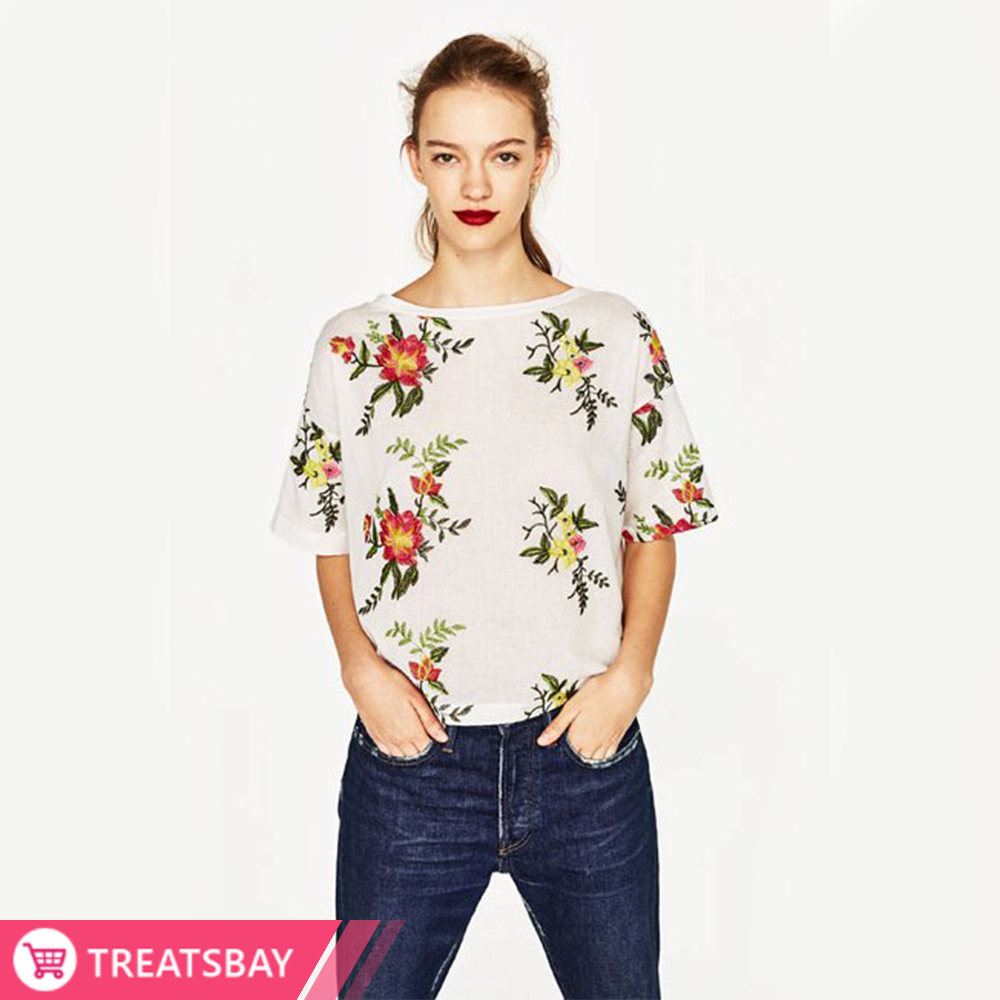 Embroidered Floral Top