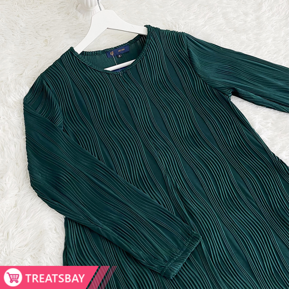 Ironless Textured Tunic Muslimah (Emerald)