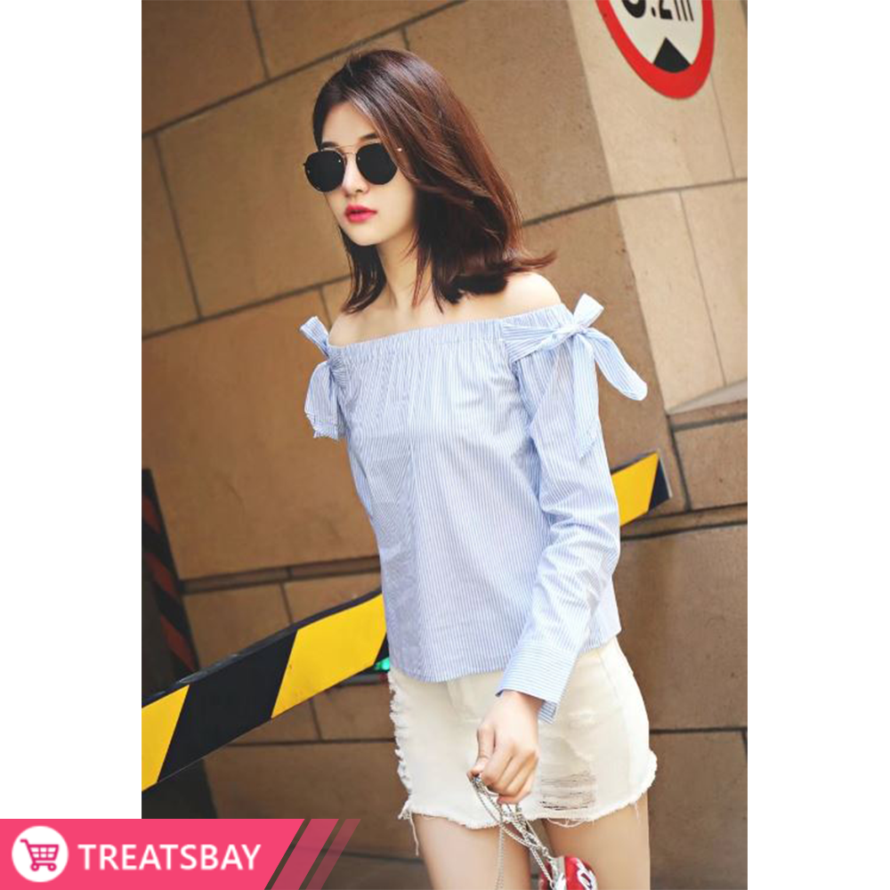 Stripe Off Shoulder Top