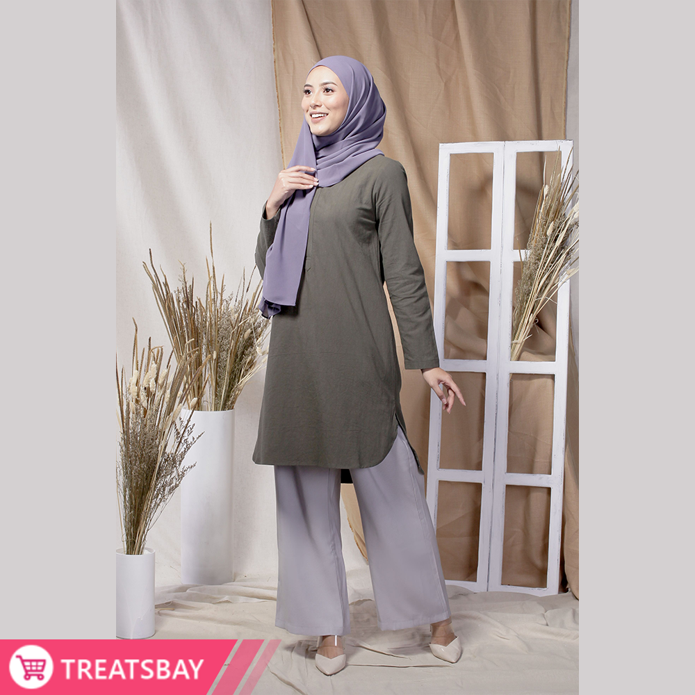 Cotton Tunic Muslimah Modest Wear (Seaweed)