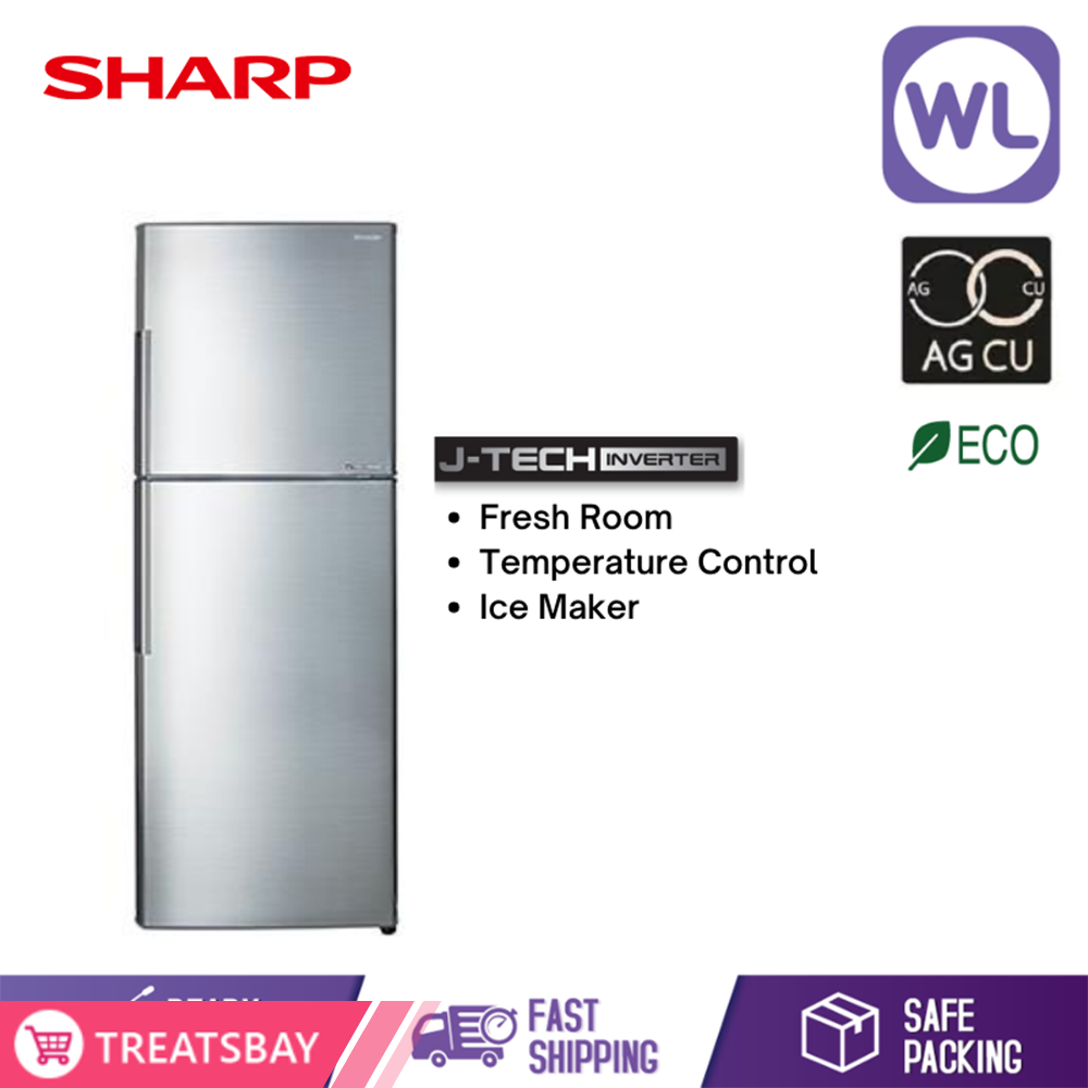 SHARP SMILE REFRIGERATOR SJ366MSS (360L/ SILVER)