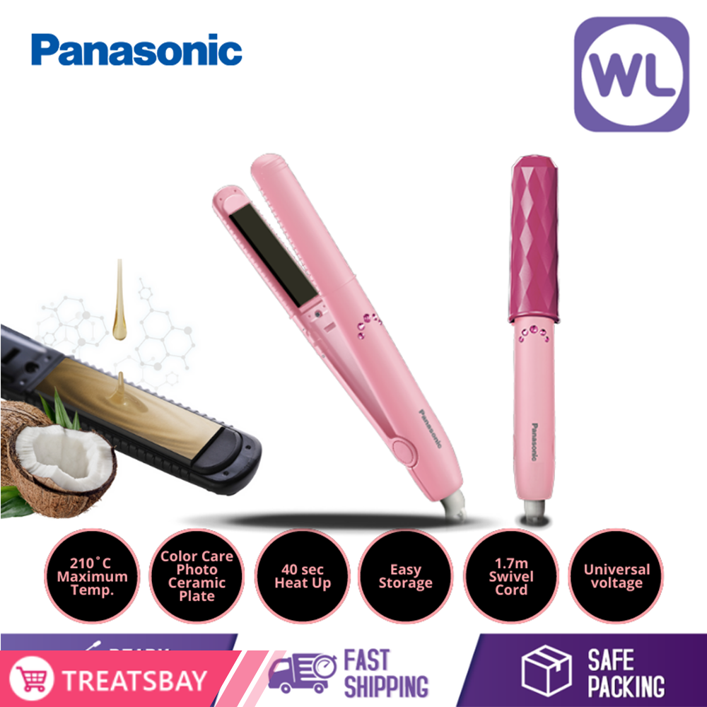 PANASONIC COMPACT HAIR STRAIGHTENER & CURLER EH-HV11P (PINK)