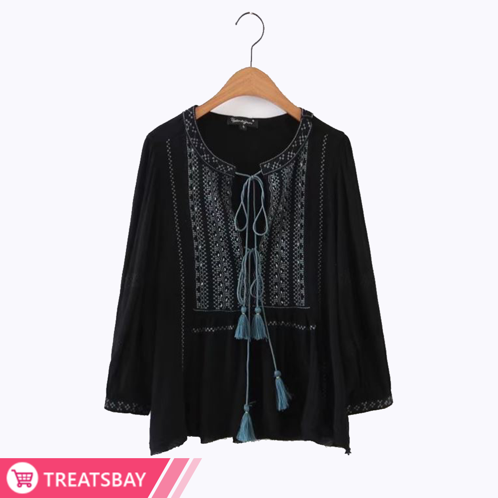 Embroidered Peasant Blouse