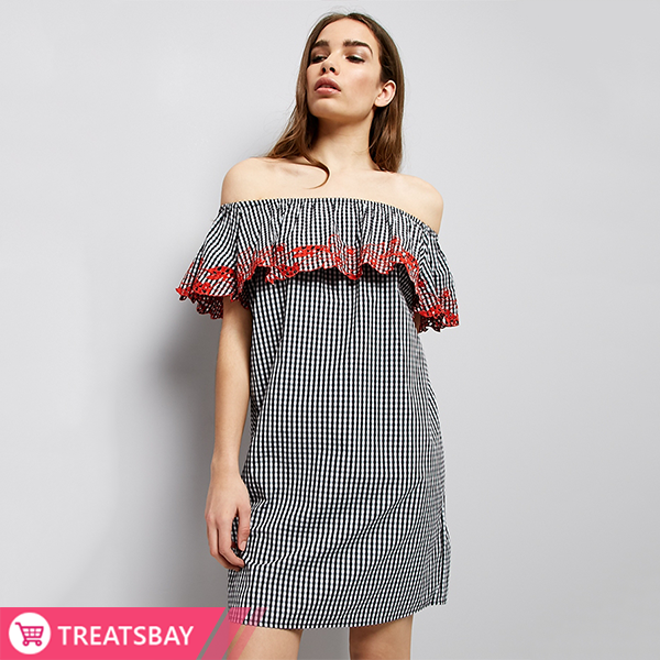 Bardot Embroidered Dress