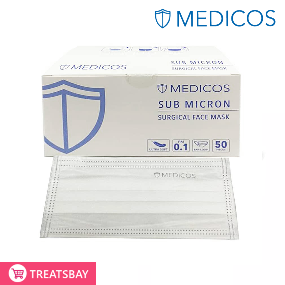MEDICOS Ultra Soft Sub Micron Surgical Face Mask (Snow White)