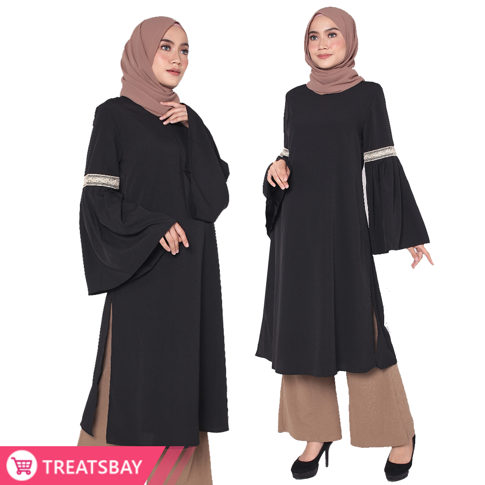 Lace Panel Tunic Muslimah Modest Wear