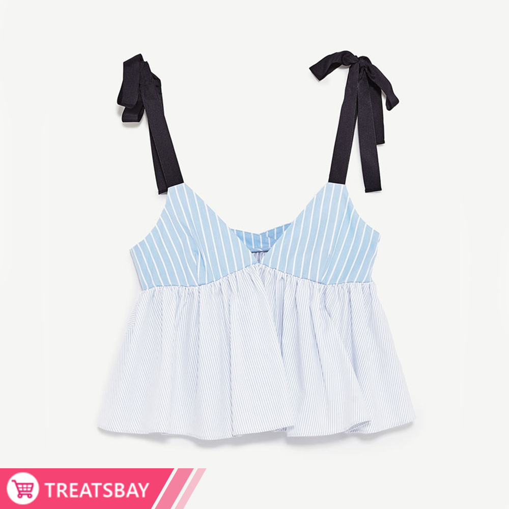 Ribbon Strap Stripe Top